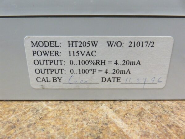 Rotronic HT205W Hygromer Series I-200 Temperature Humidity Transmitter 115Vac