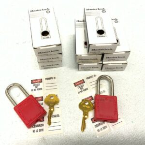 NEW Lot of 8 Masterlock 410KARED Lockout/Tagout Bundle *See Description* 244E