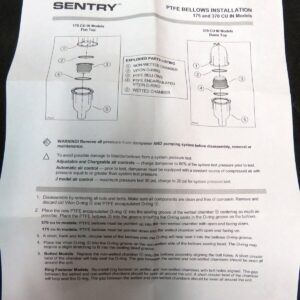 Sentry 175 CU IN PTFE Bellows Replacement Kit Flat Top New