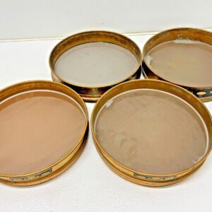 Set of 4 USA Standard Testing Sieves Brass 12" Dia 100 x 2, 200 x 2 Lot #1 A5B