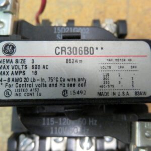 GE General Electric CR30680 Magnetic Contactor Motor Starter Series A 600 V