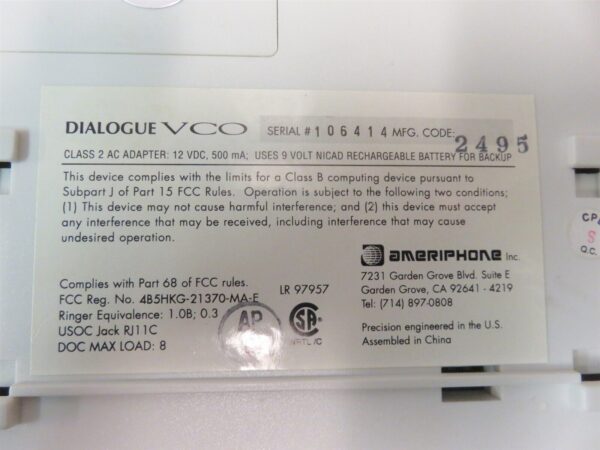 Clarity Ameriphone Dialogue VCO 1996 Read Talk Telephone Phone Hearing Loss