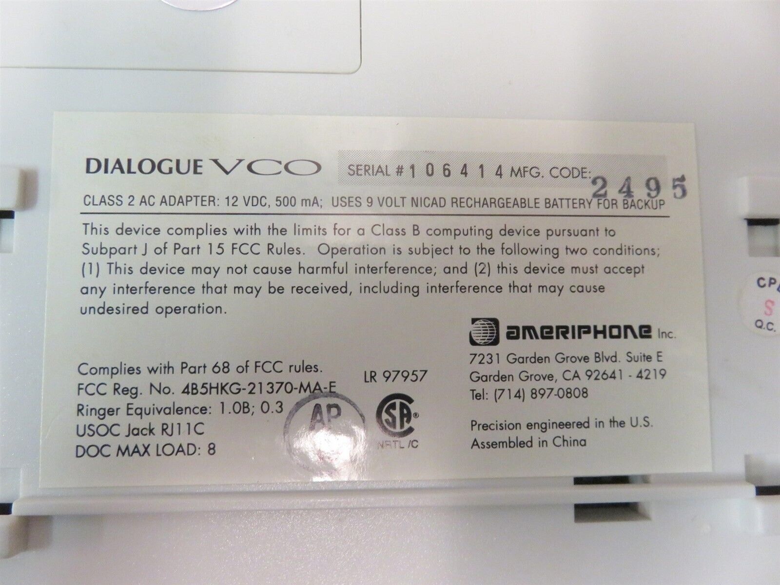 Clarity Ameriphone Dialogue VCO 1996 Read Talk Telephone Phone Hearing Loss _3 Clarity Ameriphone Dialogue VCO 1996 Read Talk Telephone Phone Hearing Loss