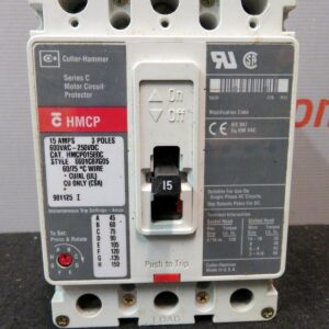 Westinghouse Cutler Hammer Motor Circuit Breaker HMCP015EDC 15Amp 600VAC