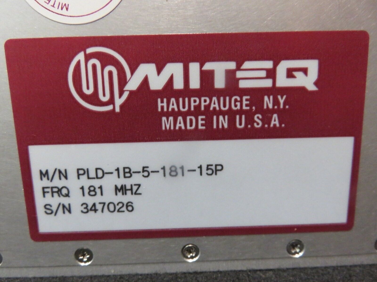 Miteq PLD-1B-5-181-15P Frequency 181 MHZ Crystal Oscillator Lot of 3_3 Miteq PLD-1B-5-181-15P Frequency 181 MHZ Crystal Oscillator Lot of 3