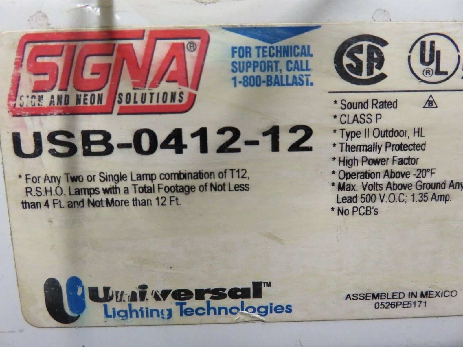 Signa Universal Lighting USB-0412-12 Outdoor Lighting Ballast Rapid Start New _2 Signa Universal Lighting USB-0412-12 Outdoor Lighting Ballast Rapid Start New