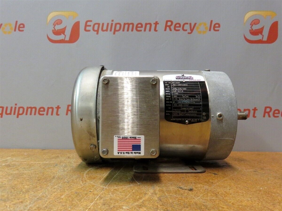 Baldor B01456F 1 HP Electric Motor 208-230/460 Volt Rebuilt_0 Baldor B01456F 1 HP Electric Motor 208-230/460 Volt Rebuilt