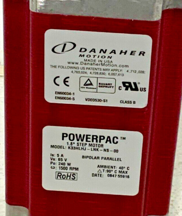 Danaher Motion K33HLHJ LNK NS-00 Powerpac Step Motor 1.8 232D