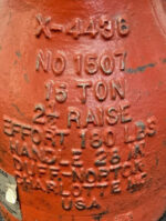 Duff-Norton X-4436 No. 1507 15 Ton 2-1/2 Raise Ratchet Ratcheting Bottle Jack