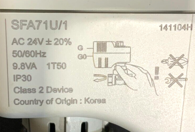 Daikin Siemens 910141981 SFA71U/1 Primary 2-Way Valve Assembly Kit Actuator 37B_8 Daikin Siemens 910141981 SFA71U/1 Primary 2-Way Valve Assembly Kit Actuator 37B
