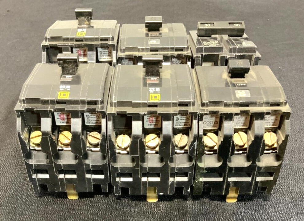 Mixed Lot of 6 Square D Siemens BQ2B030 30A Amp Circuit Breakers 231D_2 Mixed Lot of 6 Square D Siemens BQ2B030 30A Amp Circuit Breakers 231D