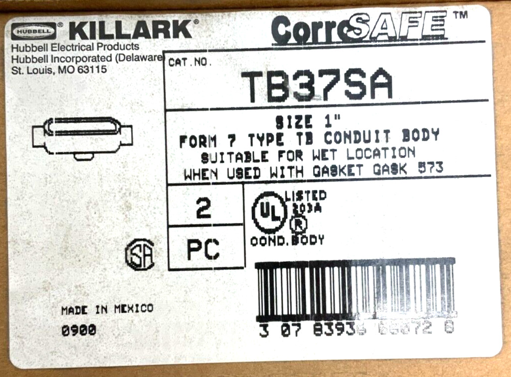 NEW Lot of 10 Hubbell Killark TB37SA 1" Form 7 Type TB Aluminum Conduit Body_9 NEW Lot of 10 Hubbell Killark TB37SA 1" Form 7 Type TB Aluminum Conduit Body