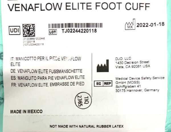 NEW Lot of 2 Aircast Ref 3046 VF Venaflow Elite Foot Cuff Universal Size 15D