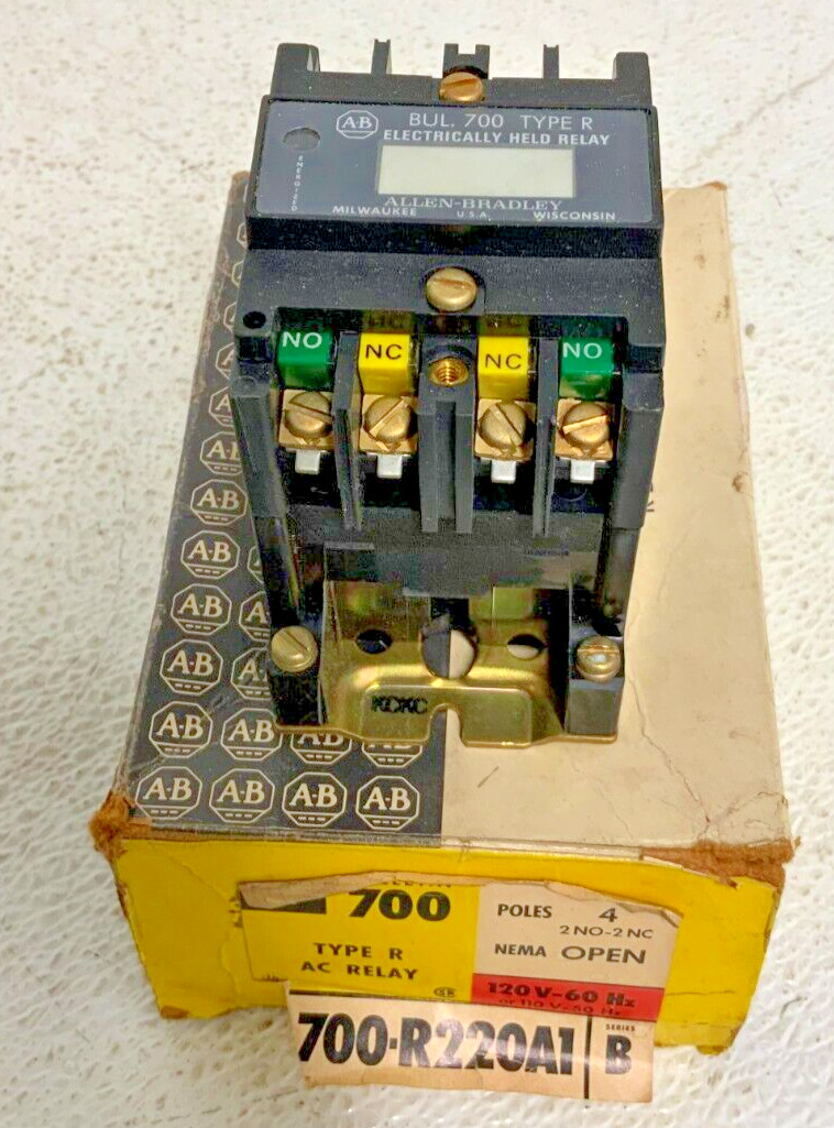 NEW Allen Bradley Bulletin 700-R220A1 Type R AC Relay Series B 120V 60HZ 262F_0 NEW Allen Bradley Bulletin 700-R220A1 Type R AC Relay Series B 120V 60HZ 262F