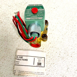 ASCO 8210G002MO Red Hat II Brass Solenoid 2-Way Valve 1/2" Pipe 6.1/8.1W 265B