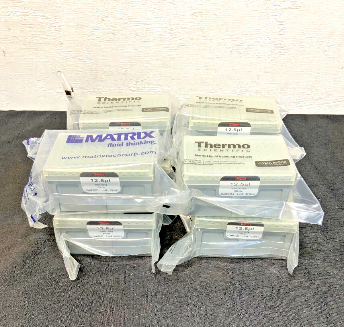 NEW Lot of 8 Racks Thermo Scientific Matrix 7635 12.5 uL Tall Tip Pipette Tips_0 NEW Lot of 8 Racks Thermo Scientific Matrix 7635 12.5 uL Tall Tip Pipette Tips