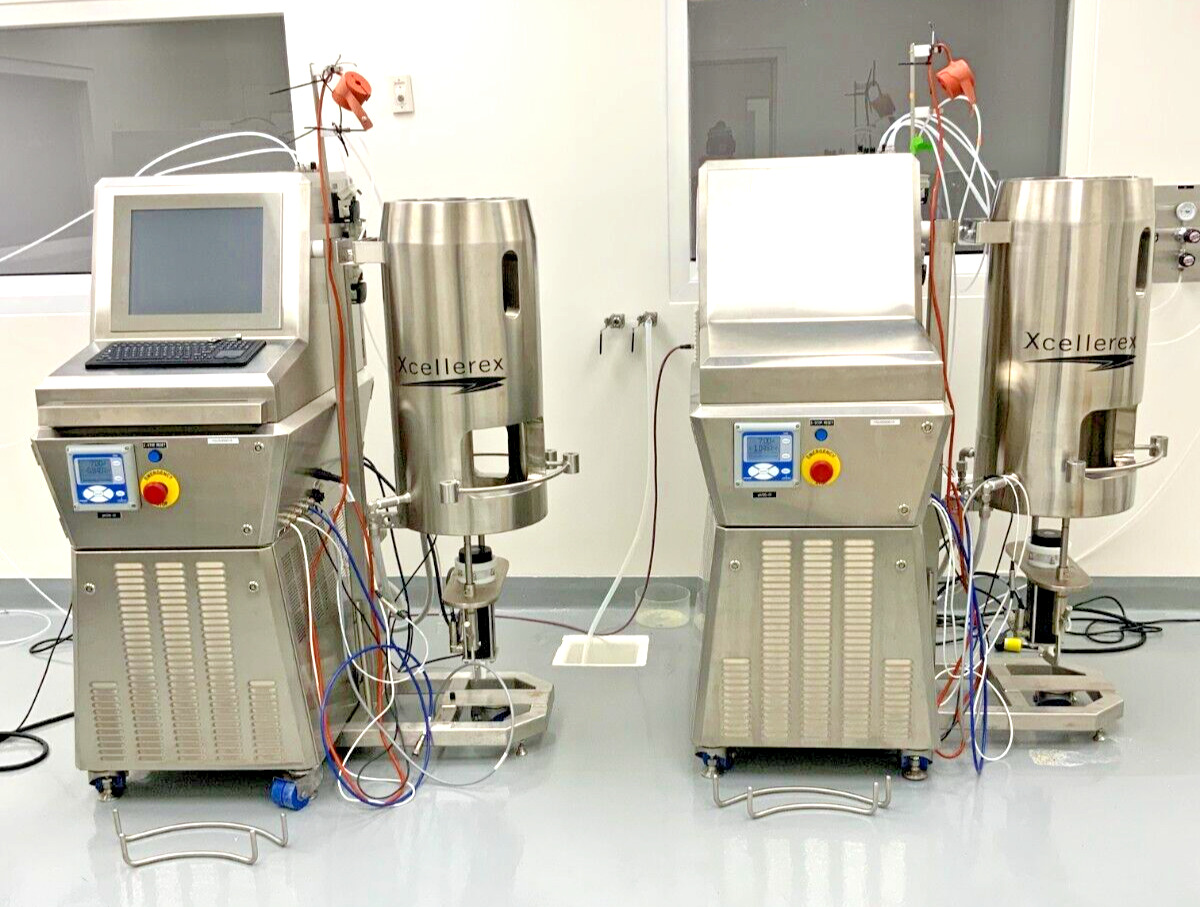 Lot of 2 Xcellerex XDR-50 50 Liter Single Use Jacketed Bioreactor System G12A_0 Lot of 2 Xcellerex XDR-50 50 Liter Single Use Jacketed Bioreactor System G12A