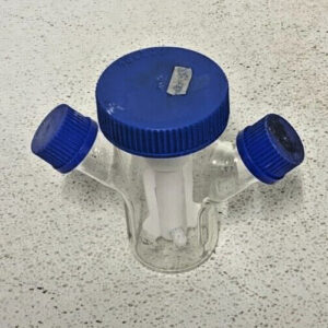 Lot of 2 Bellco 100mL Mixing Glass Lab Spinner Flasks Double Sidearm U-Carrier