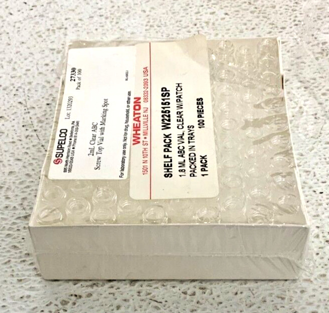 NEW Lot of 9 Wheaton W225151 1.8mL Screw Cap Clear Lab Vials 100pcs/Box 15D_2 NEW Lot of 9 Wheaton W225151 1.8mL Screw Cap Clear Lab Vials 100pcs/Box 15D