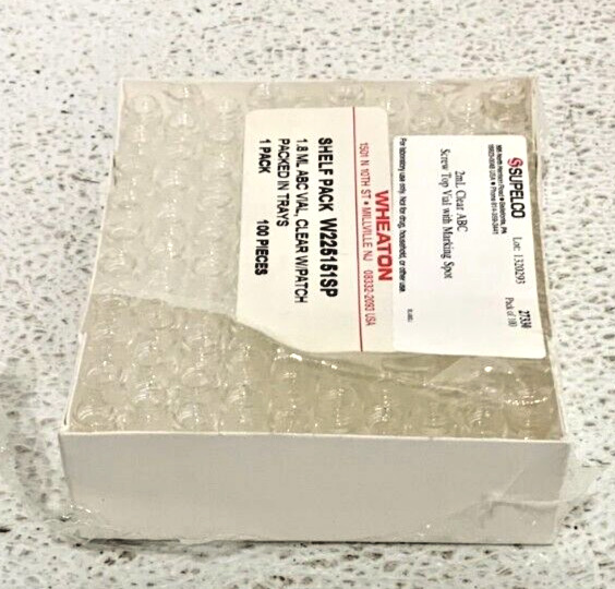 NEW Lot of 9 Wheaton W225151 1.8mL Screw Cap Clear Lab Vials 100pcs/Box 15D_5 NEW Lot of 9 Wheaton W225151 1.8mL Screw Cap Clear Lab Vials 100pcs/Box 15D