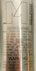 Millipore H1UE7S1G1HPC Series 3000 2.5L Single Round Sanitary Filter Housing 14C