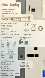Allen-Bradley 140M-F8E-C32 Motor Protection Circuit Breaker Ser. C 242G
