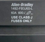 Lot of 2 Allen-Bradley 1492-FB3J60-L Ser B Class J Fuse Holder 600V 60A 258G