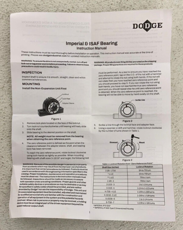Dodge 069350 Take-Up Ball Bearing Unit Side Mount 1 15/16" Bore 35C