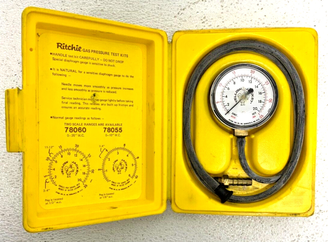 Ritchie 686800- 78060 Yellow Jacket Gas Pressure Gauge Test Kit 0-35" W.C. 36B_0 Ritchie 686800- 78060 Yellow Jacket Gas Pressure Gauge Test Kit 0-35" W.C. 36B