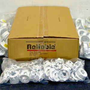 Lot of 100 Reliable G/F2 Fire Sprinkler White Recessed Escutcheon 2pc 1/2 NPT