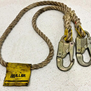Miller 201RLS 5ft Fall Protection Lanyard Rope Nylon 2 Locking Hooks 310 lb 15C