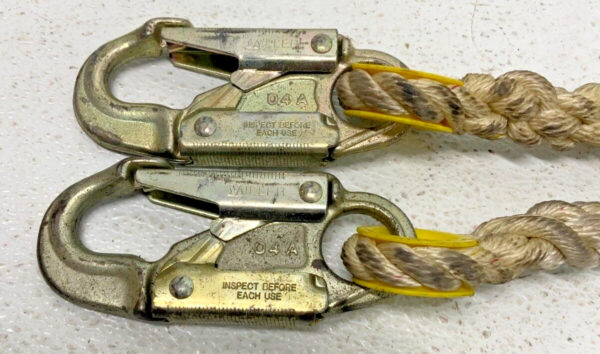 Miller 201RLS 5ft Fall Protection Lanyard Rope Nylon 2 Locking Hooks 310 lb 15C