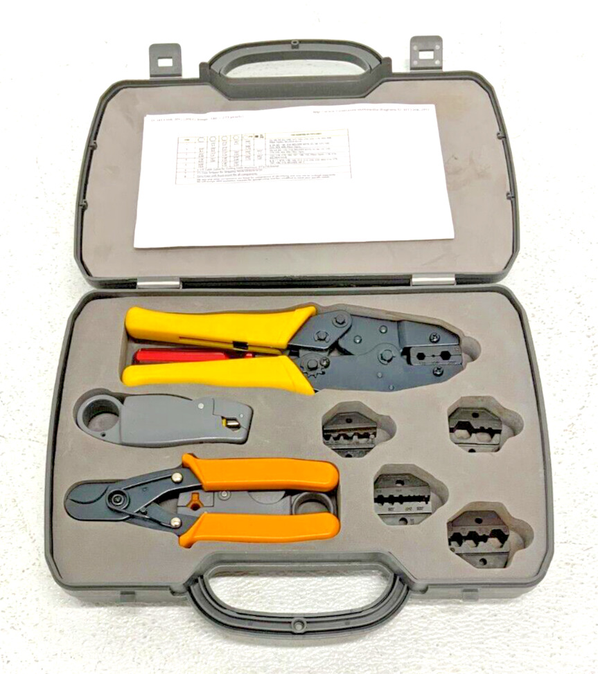Belfort Ratchet Crimping Tool Prep Kit 4" Coax Cable Stripper 6.5" Cutter 265G_0 Belfort Ratchet Crimping Tool Prep Kit 4" Coax Cable Stripper 6.5" Cutter 265G
