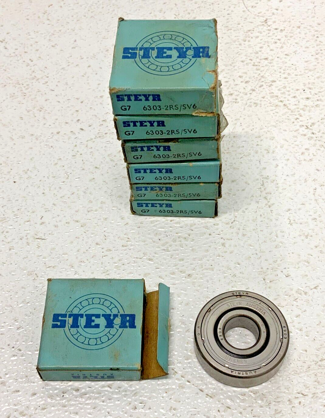 Lot of 7 STEYR G7 6303-2RS / SV6 Single Row Ball Bearings 264D_0 Lot of 7 STEYR G7 6303-2RS / SV6 Single Row Ball Bearings 264D