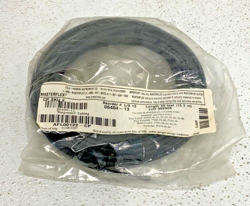 MasterFlex AFL00122-CP 50ft Precision Pump Norprene Tubing L/S 13 A-60-N 67C_0 MasterFlex AFL00122-CP 50ft Precision Pump Norprene Tubing L/S 13 A-60-N 67C
