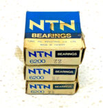 Lot of 9 NTN Ball Bearings (3) 6200, (1) 6203, (1) 6204, (2) 6205, (2) 6206ZZ