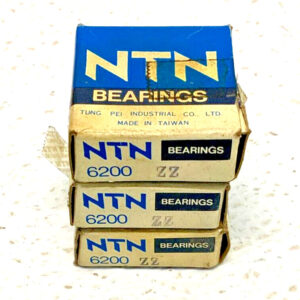 Lot of 9 NTN Ball Bearings (3) 6200, (1) 6203, (1) 6204, (2) 6205, (2) 6206ZZ