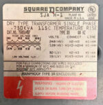 Square D SJA H-1 750SV64F Dry Type Transformer 1PH .75KVA 240/120/32/16V 11D