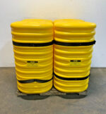 Lot of 4 Uline H-5557 6" Square Yellow Caution Column Protectors