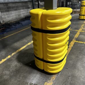 Lot of 4 Uline H-5557 6" Square Yellow Caution Column Protectors