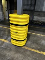 Lot of 4 Uline H-5557 6" Square Yellow Caution Column Protectors