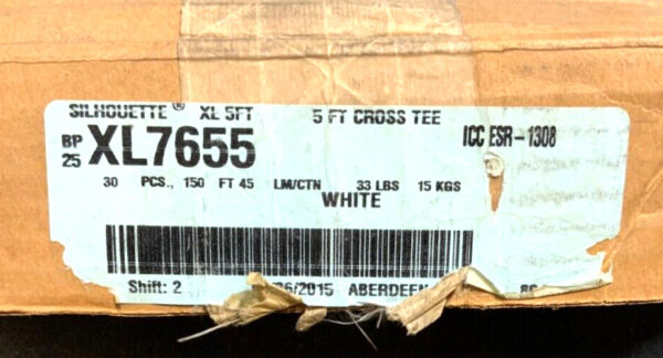 NEW Armstrong XL7655 Peakform 60" Silhouette White Ceiling Cross Tee 30 Pcs B10C