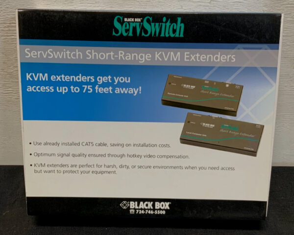 NEW Black Box ACUO75A-USB KVM ServSwitch Short Range Extender Kit 75ft 275C