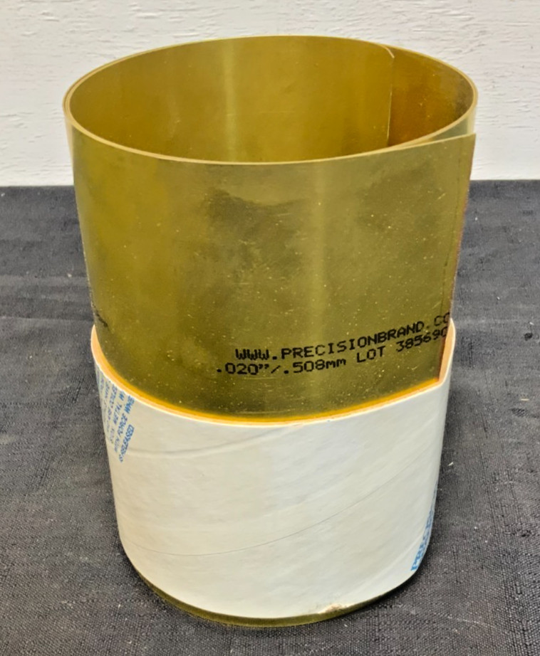Lot of 3 Precision Band 17670 Brass Shim Stock 6"x60".020G 263B_2 Lot of 3 Precision Band 17670 Brass Shim Stock 6"x60".020G 263B