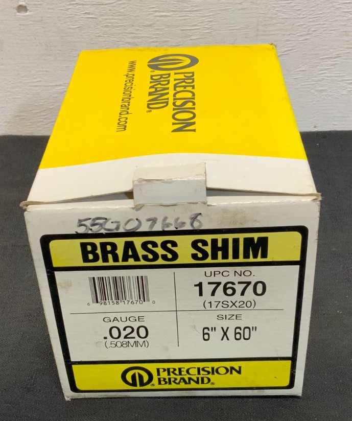 Lot of 3 Precision Band 17670 Brass Shim Stock 6"x60".020G 263B_5 Lot of 3 Precision Band 17670 Brass Shim Stock 6"x60".020G 263B