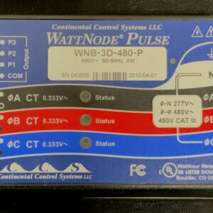 WattNode Pulse WNB-3D-480 Watthour Meter/Logger Transducer 480V 50-60HZ 4W 243I