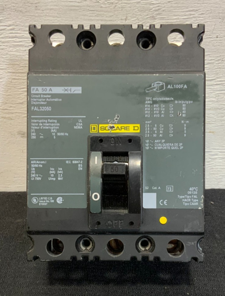 IPV ISquare D FAL32050 Thermal Magnetic Circuit Breaker 3 Pole 50AMP 240VAC 252G_0 IPV ISquare D FAL32050 Thermal Magnetic Circuit Breaker 3 Pole 50AMP 240VAC 252G