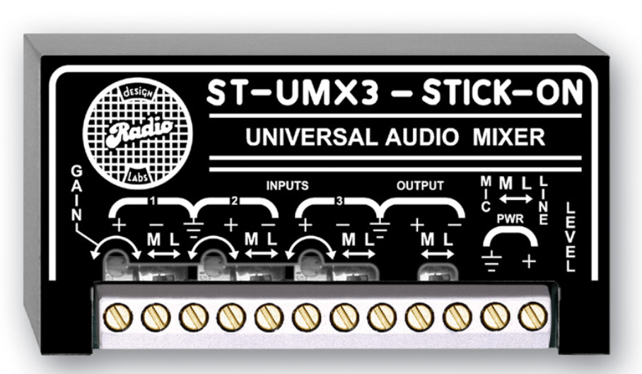 New Open Box RDL ST-UMX3 Universal Mini Three Channel Input Out Audio Mixer_0 New Open Box RDL ST-UMX3 Universal Mini Three Channel Input Out Audio Mixer