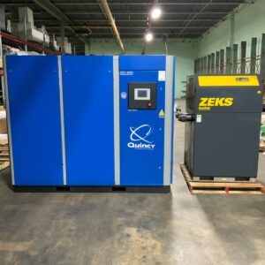 Quincy 100HP QSI-500i Rotary Screw Air Compressor Zeks Dryer 500HSFA400 w/Tank