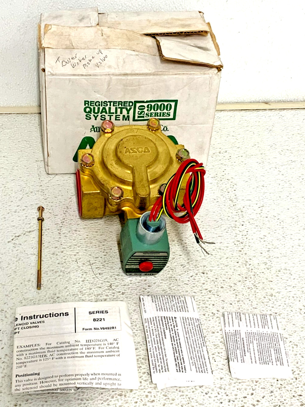 NEW ASCO RED HAT 8221G11 Slow Closing Valve 2-Way 120V 1-1/2" 5-150 PSI 263G_1 NEW ASCO RED HAT 8221G11 Slow Closing Valve 2-Way 120V 1-1/2" 5-150 PSI 263G